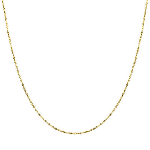 Everlasting Gold 14k Gold Singapore Chain Necklace, Womens Yellow Product Image