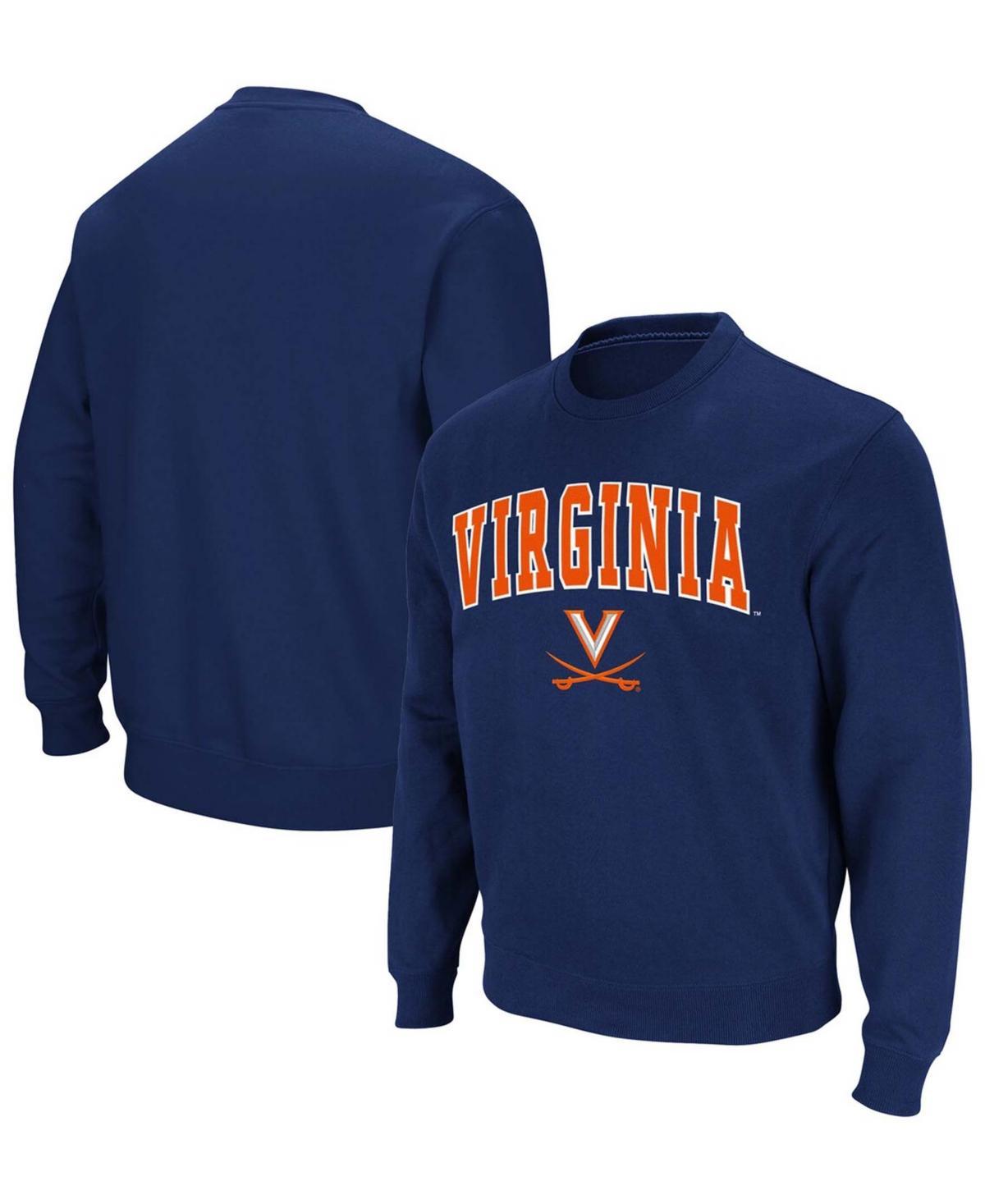 Mens Colosseum Virginia Cavaliers Team Arch & Logo Tackle Twill Pullover Sweatshirt Blue Product Image