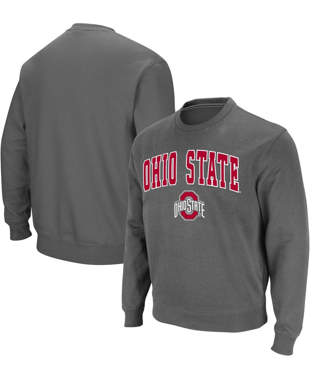 Mens Colosseum Charcoal Ohio State Buckeyes Team Arch & Logo Tackle Twill Pullover Sweatshirt Product Image