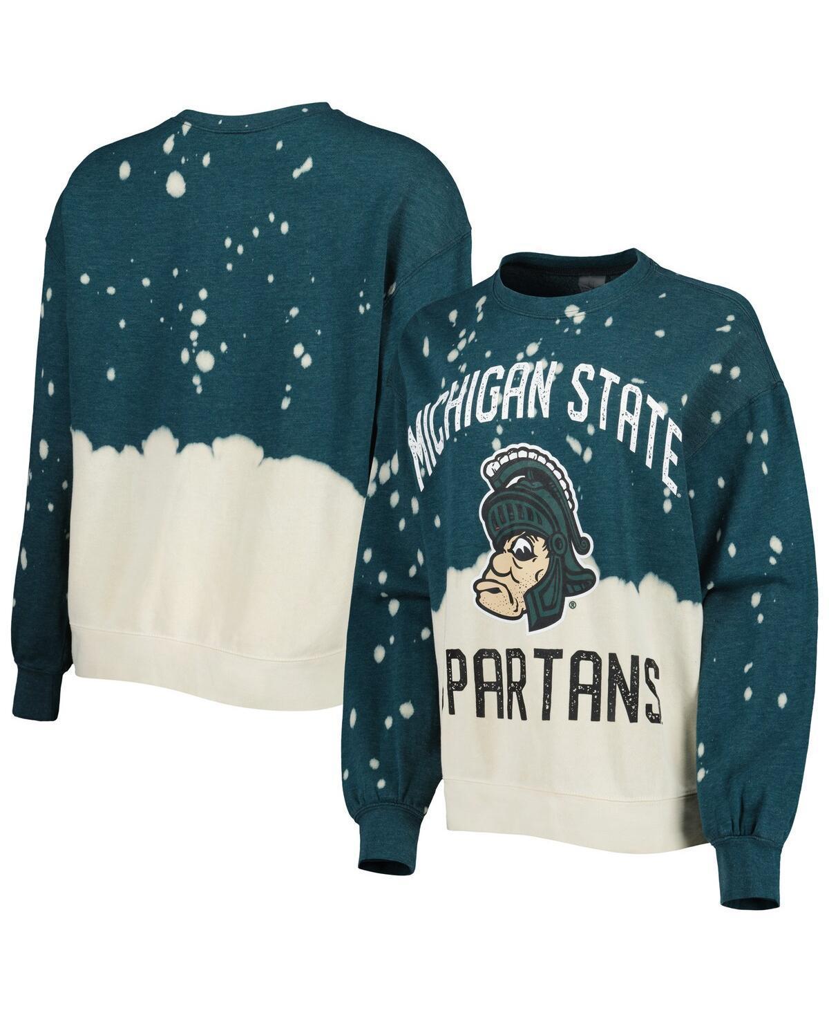 Womens Gameday Couture Green Michigan State Spartans Twice As Nice Faded Dip-Dye Pullover Long Sleeve Top Product Image