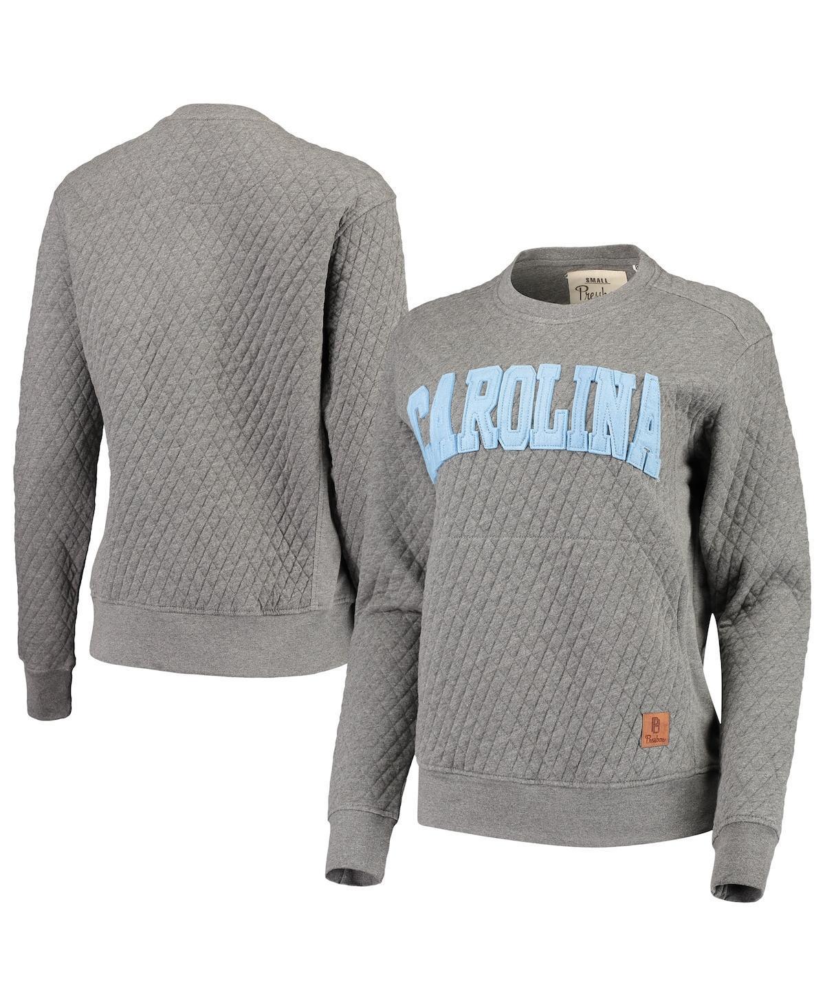 Womens Pressbox Heather Charcoal North Carolina Tar Heels Moose Quilted Pullover Sweatshirt product image