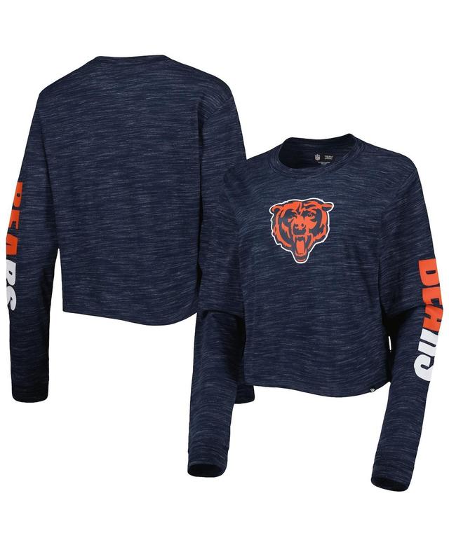 Womens New Era Chicago Bears Crop Long Sleeve T-Shirt Blue Product Image