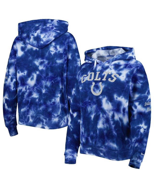 Womens New Era Royal Indianapolis Colts Cloud Dye Fleece Pullover Hoodie Product Image