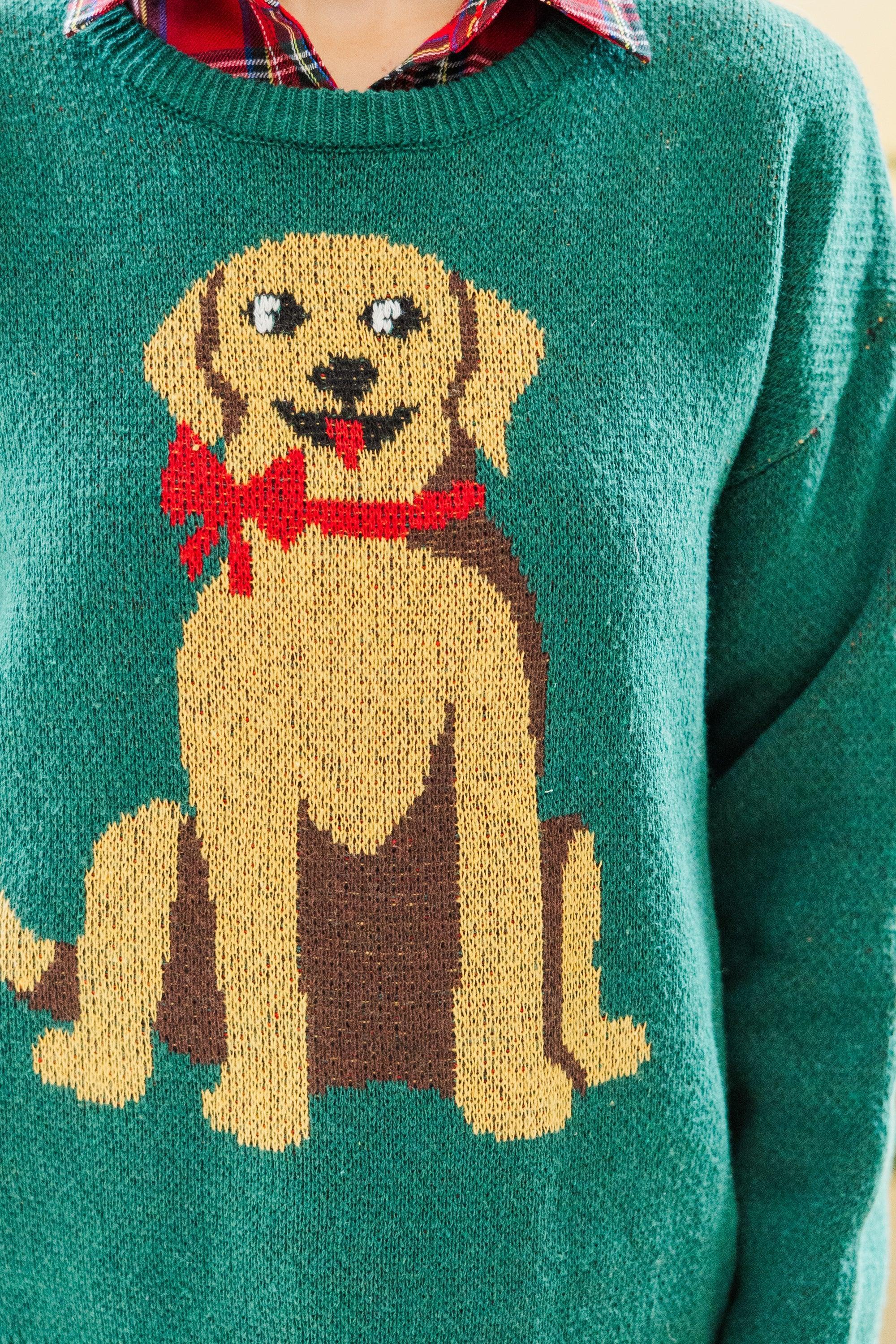 Home For The Holidays Emerald Golden Retriever Sweater Female Product Image