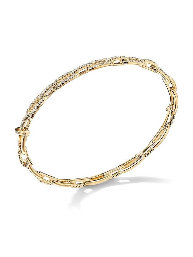 Womens Stax Chain Link Bracelet with Diamonds in 18K Yellow Gold/4mm Product Image