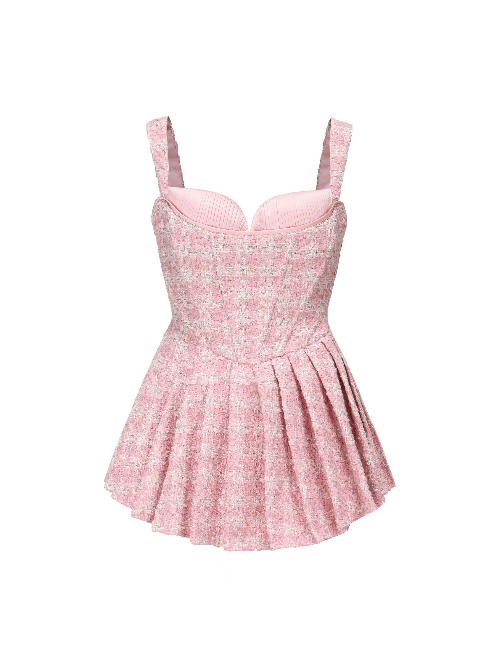 Chelsea Tweed Dress (Pink) (Final Sale) Product Image