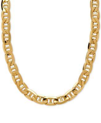 22 Beveled Marine Link Chain Necklace (7-1/5mm) in 10k Gold Product Image