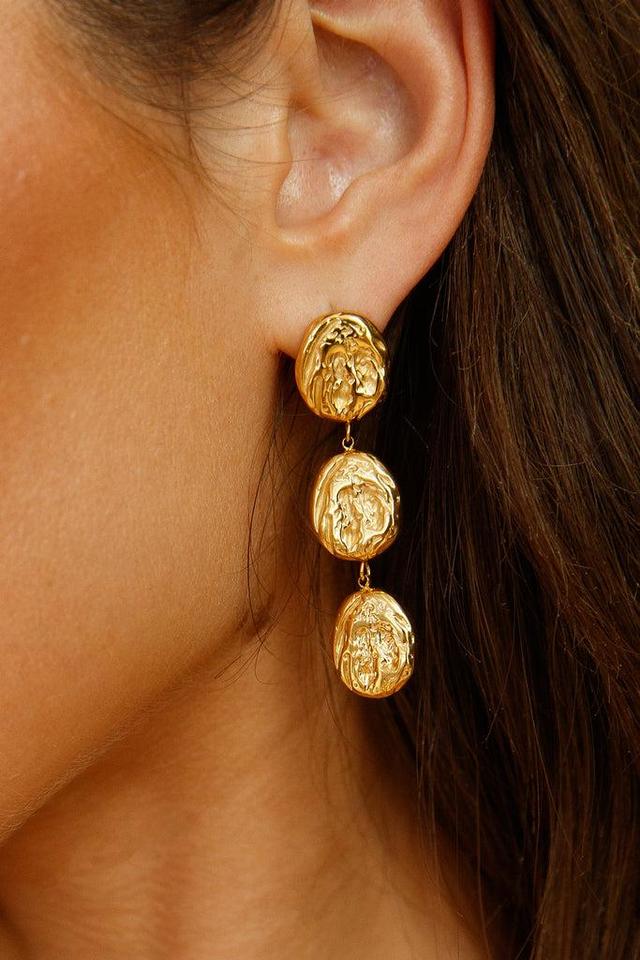 18k Gold Plated Hidden Gold Earrings Gold Product Image