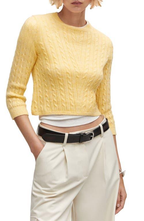 MANGO Cable Stitch Crewneck Sweater Product Image