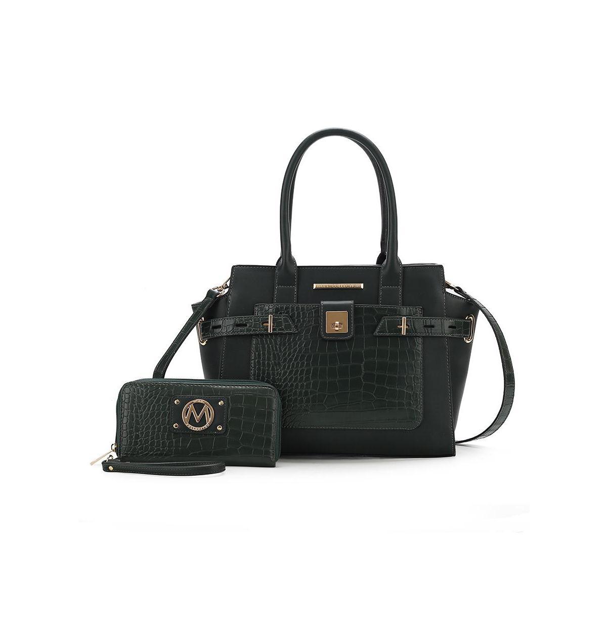 Mkf Collection Isla Crocodile Embossed Women s Satchel Bag with wallet by Mia K Product Image