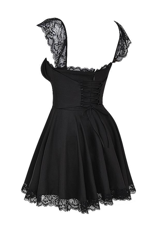 Kaia Black A-Line Mini Dress Product Image