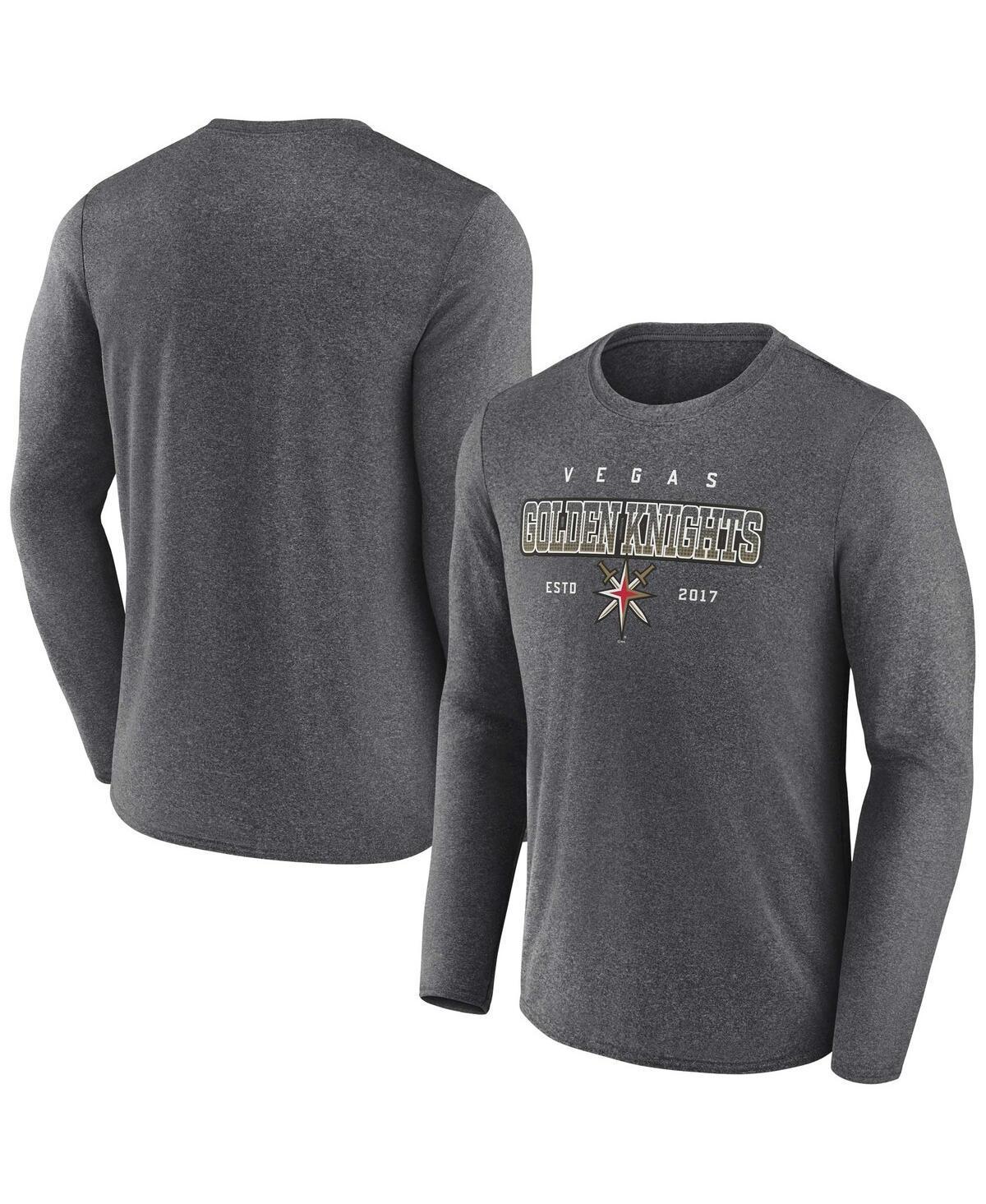 Mens Fanatics Heather Charcoal Vegas Golden Knights Long Sleeve T-shirt Product Image