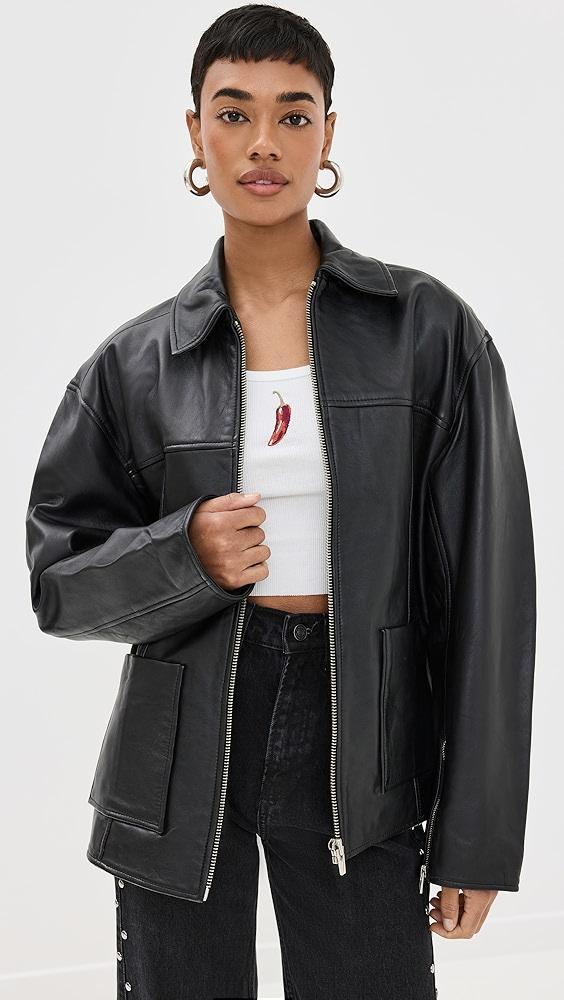 Reformation Veda Bennett Oversized Leather Bomber | Shopbop Product Image