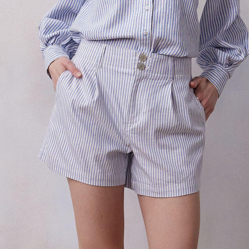 Womens LC Lauren Conrad High Rise Pleated Front Shorts Product Image