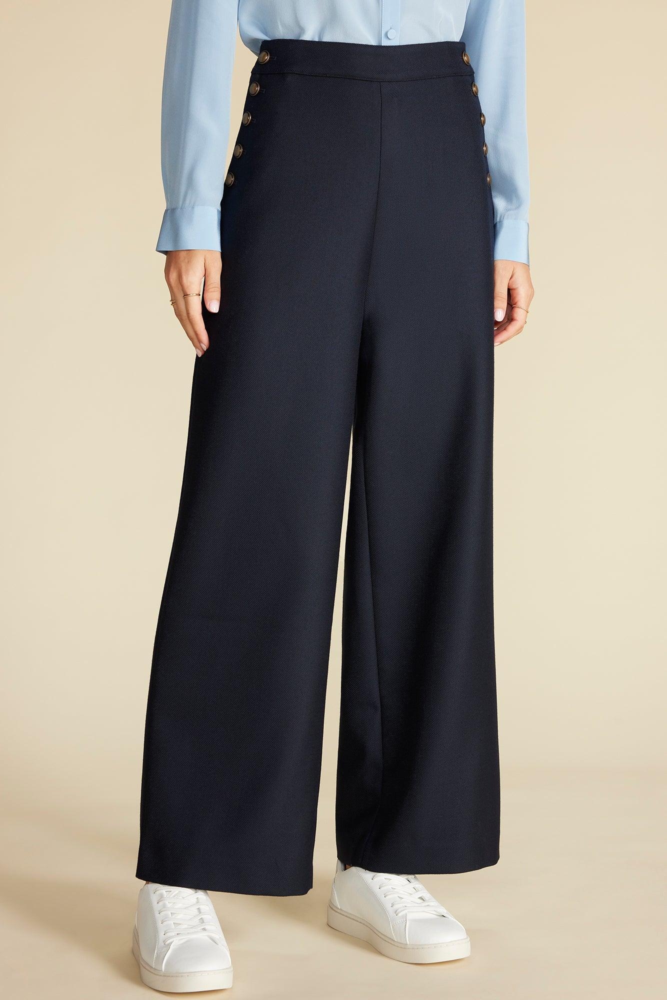 Sailor Wide Leg Trouser - Navy Blue Product Image