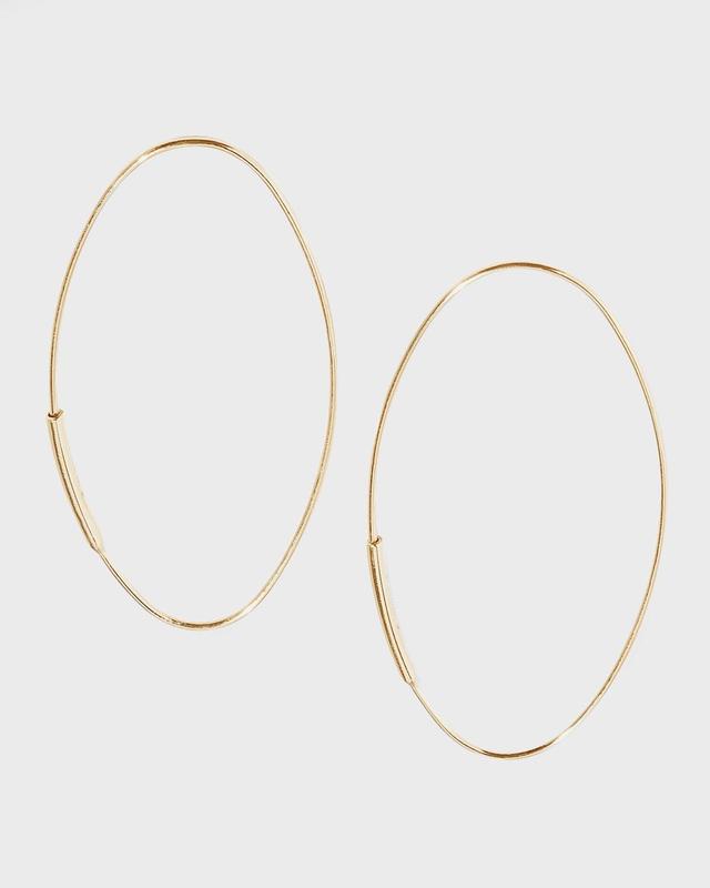 14k Small Oval Magic Hoop Earrings Product Image