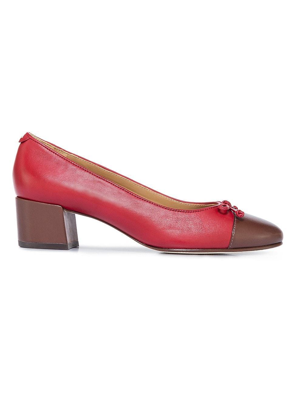 Womens Marisol Leather Cap-Toe Pumps Product Image