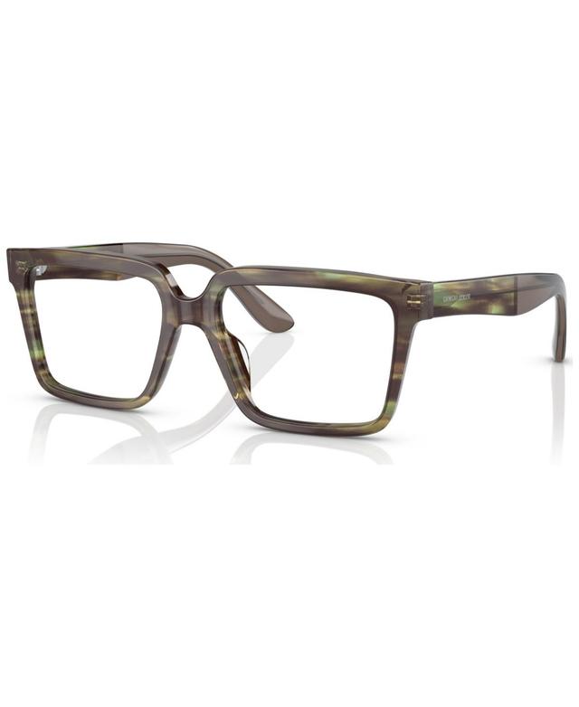 Giorgio Armani Mens Square Eyeglasses, AR7230U55-o - Shiny Striped Brown Product Image