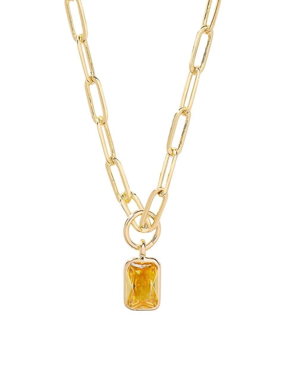 Womens Mackenzie 14K-Yellow-Gold Vermeil & Birthstone Pendant Necklace Product Image