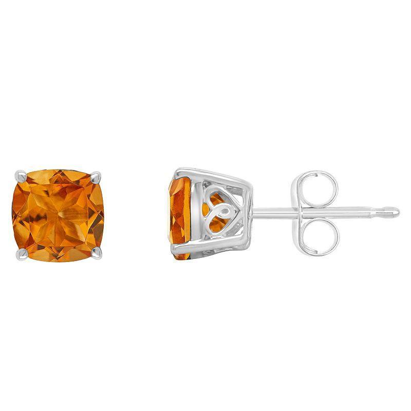 Alyson Layne 14k Gold Cushion Citrine Stud Earrings, Womens, Orange Product Image