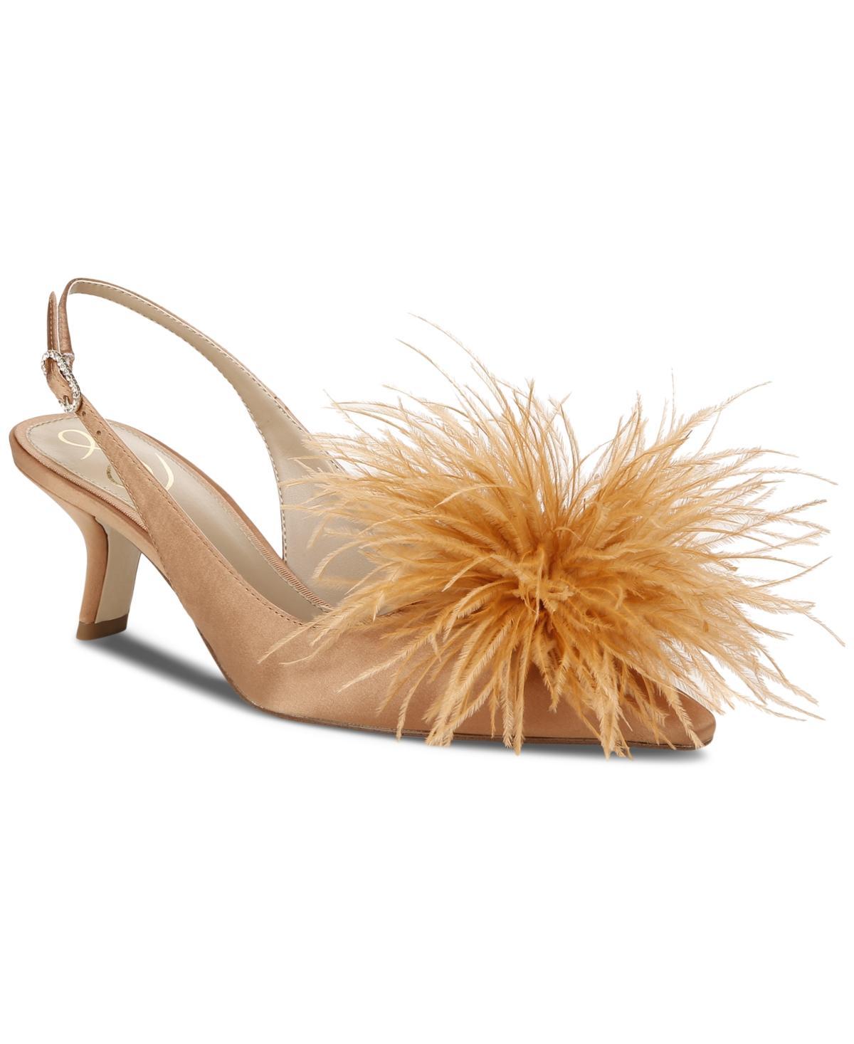 Sam Edelman Womens Bianka Feather Slingback Kitten-Heel Pumps Product Image