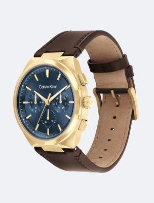 Multifunction Leather Strap Watch Product Image