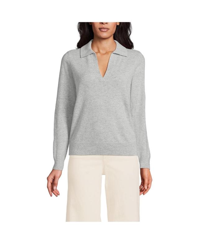 Lands End Womens Cashmere Johnny Collar Sweater Product Image