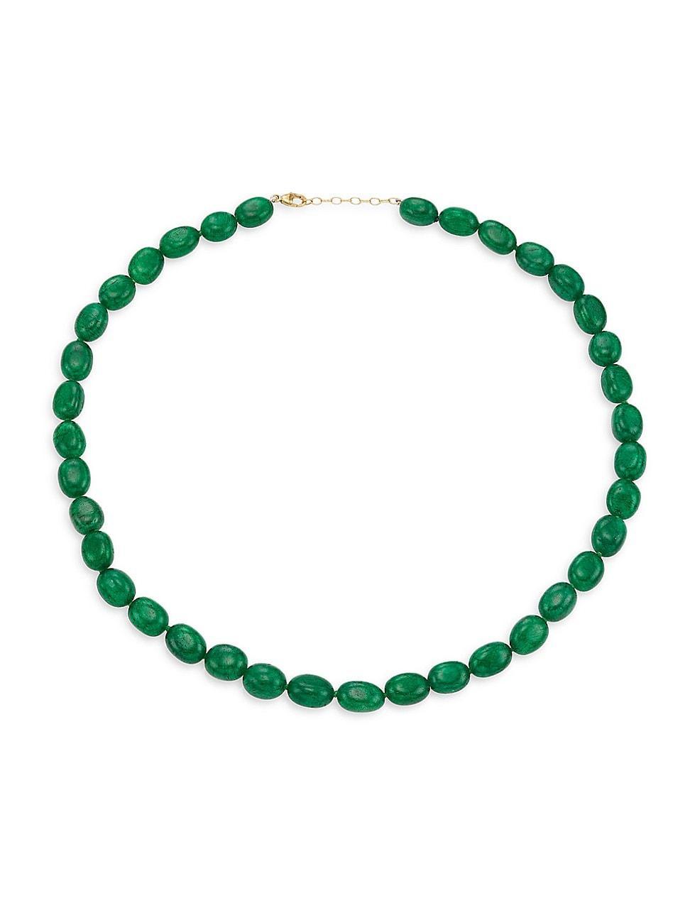 Womens Arizona 14K Yellow Gold & Emerald Quartz Beaded Necklace Product Image