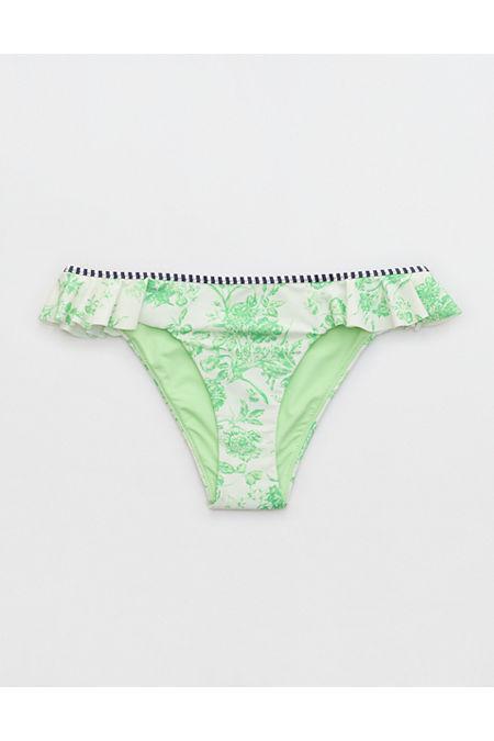 Aerie Low Rise Ruffle Cheeky Bikini Bottom Women's Product Image