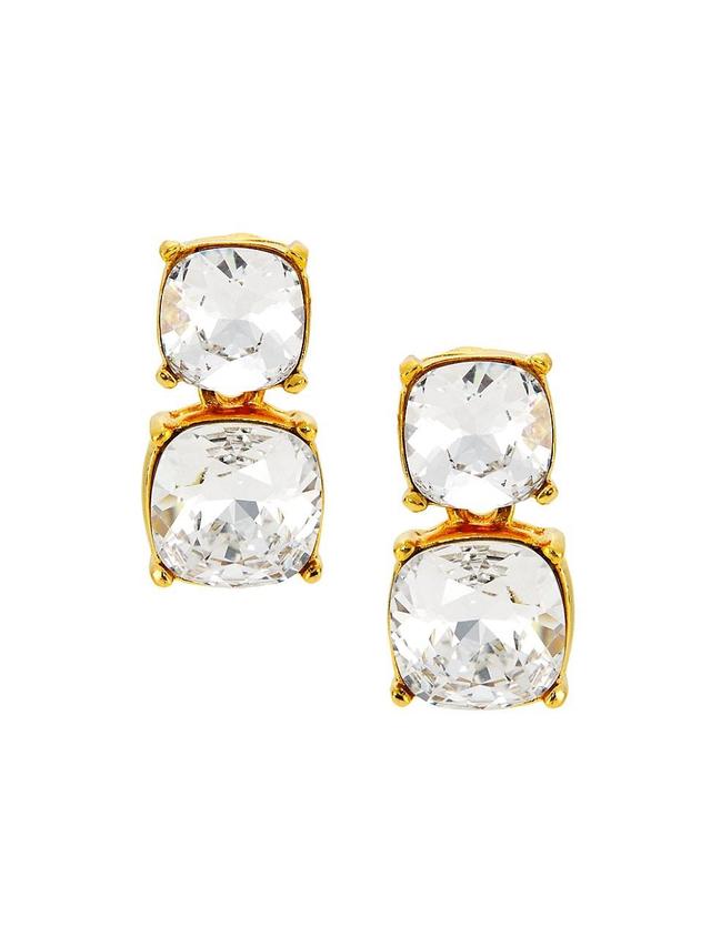 Womens 22K-Gold-Plated & Crystal Drop Earrings Product Image