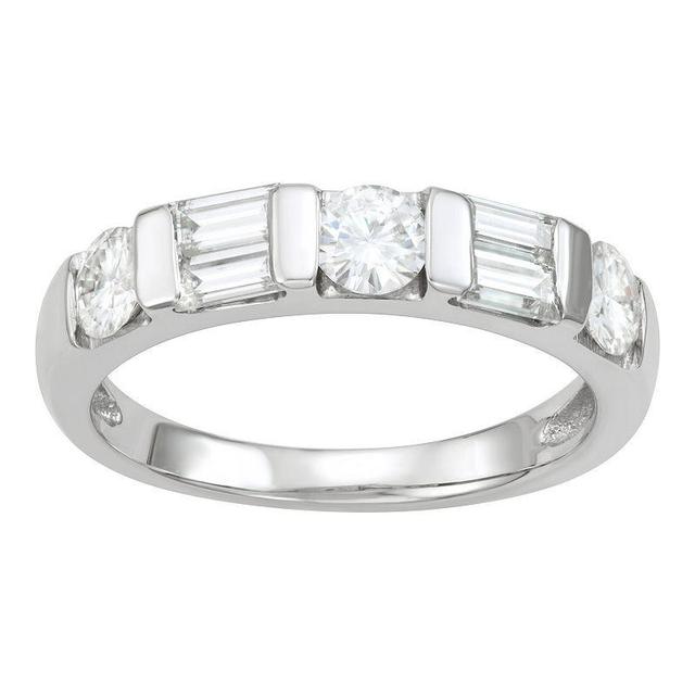 Charles & Colvard 14k White Gold 1 1/6 Carat T.W. Lab-Created Moissanite Baguette Stackable Ring, Womens Product Image