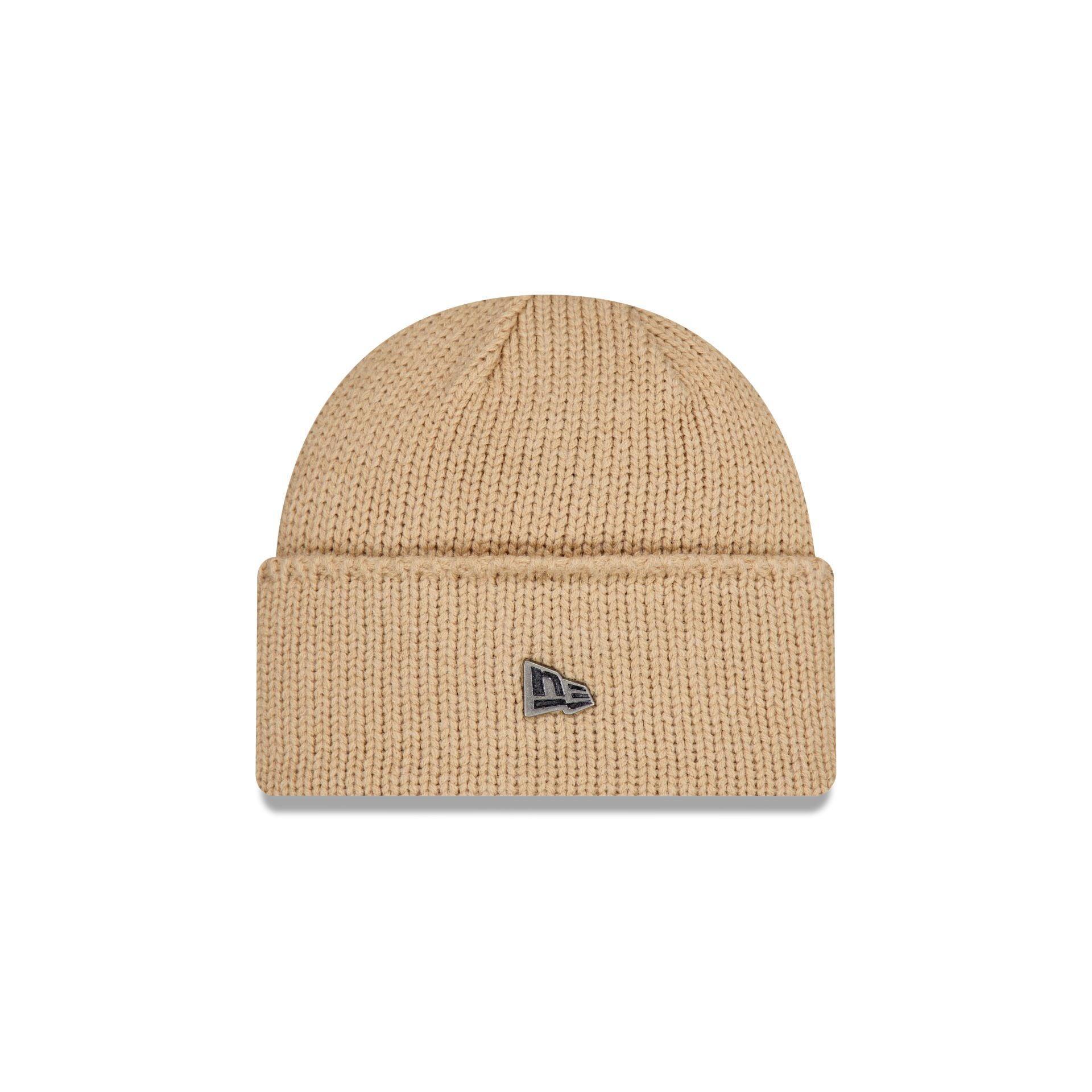 New Era Beige Wide Cuff Knit Beanie Male product image