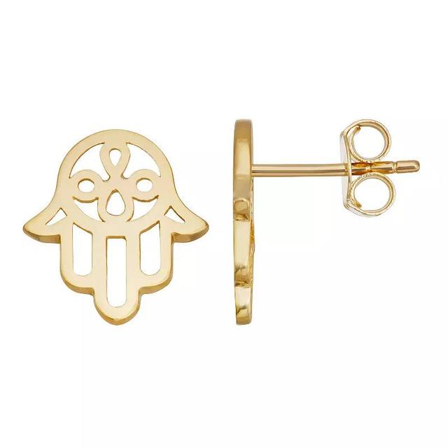 Au Naturale 14k Gold Hamsa Stud Earrings, Womens Product Image