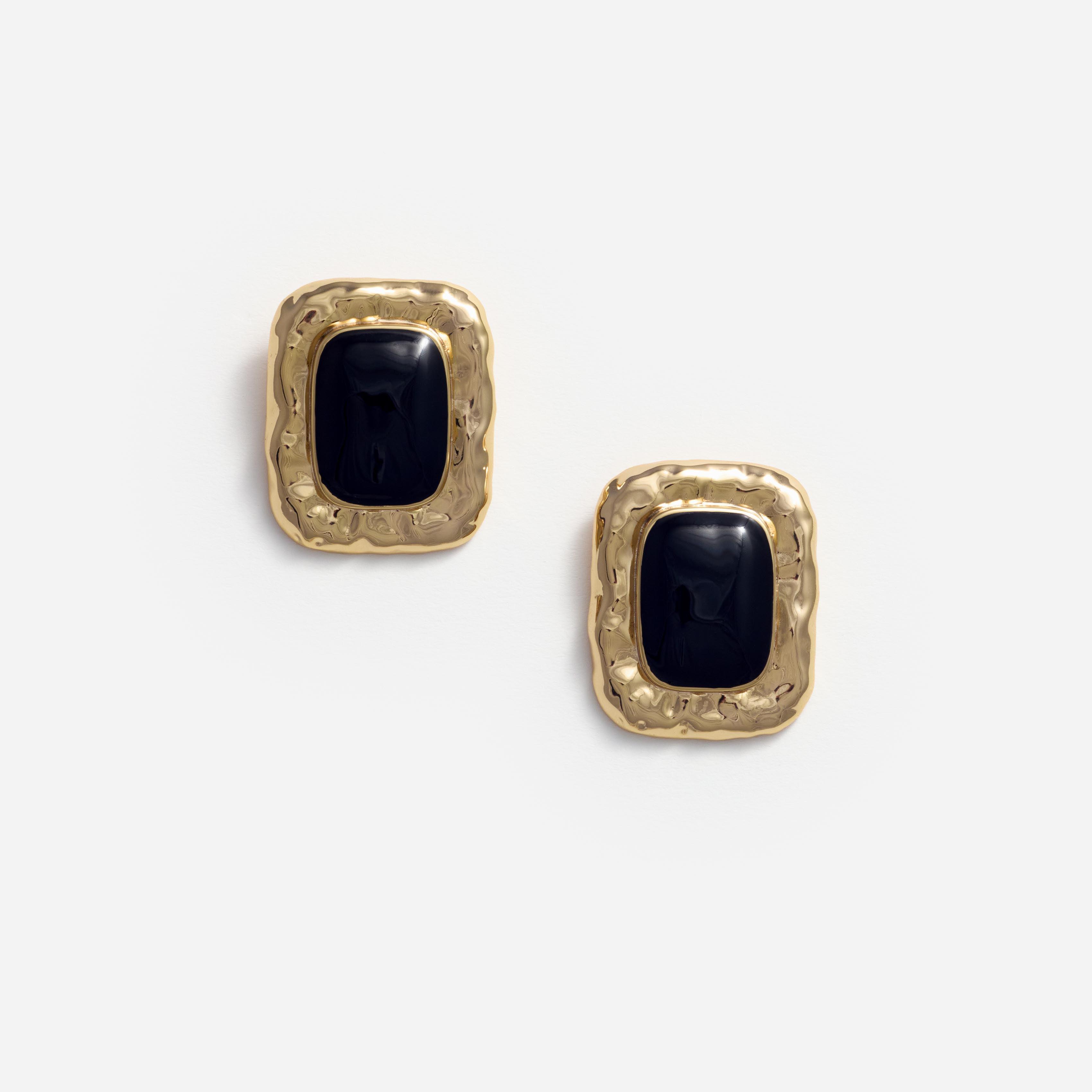 Mottled Gold Black Earrings Product Image