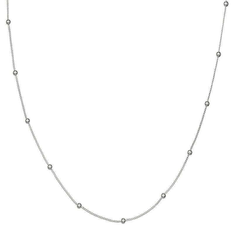 PRIMROSE Sterling Silver Curb Chain Necklace, Women's, Size: 18", Grey - Size: 18" Product Image