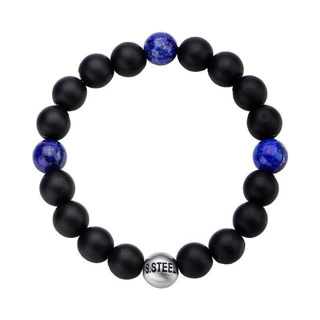 Mens Lapis & Black Onyx Beaded Bracelet Product Image