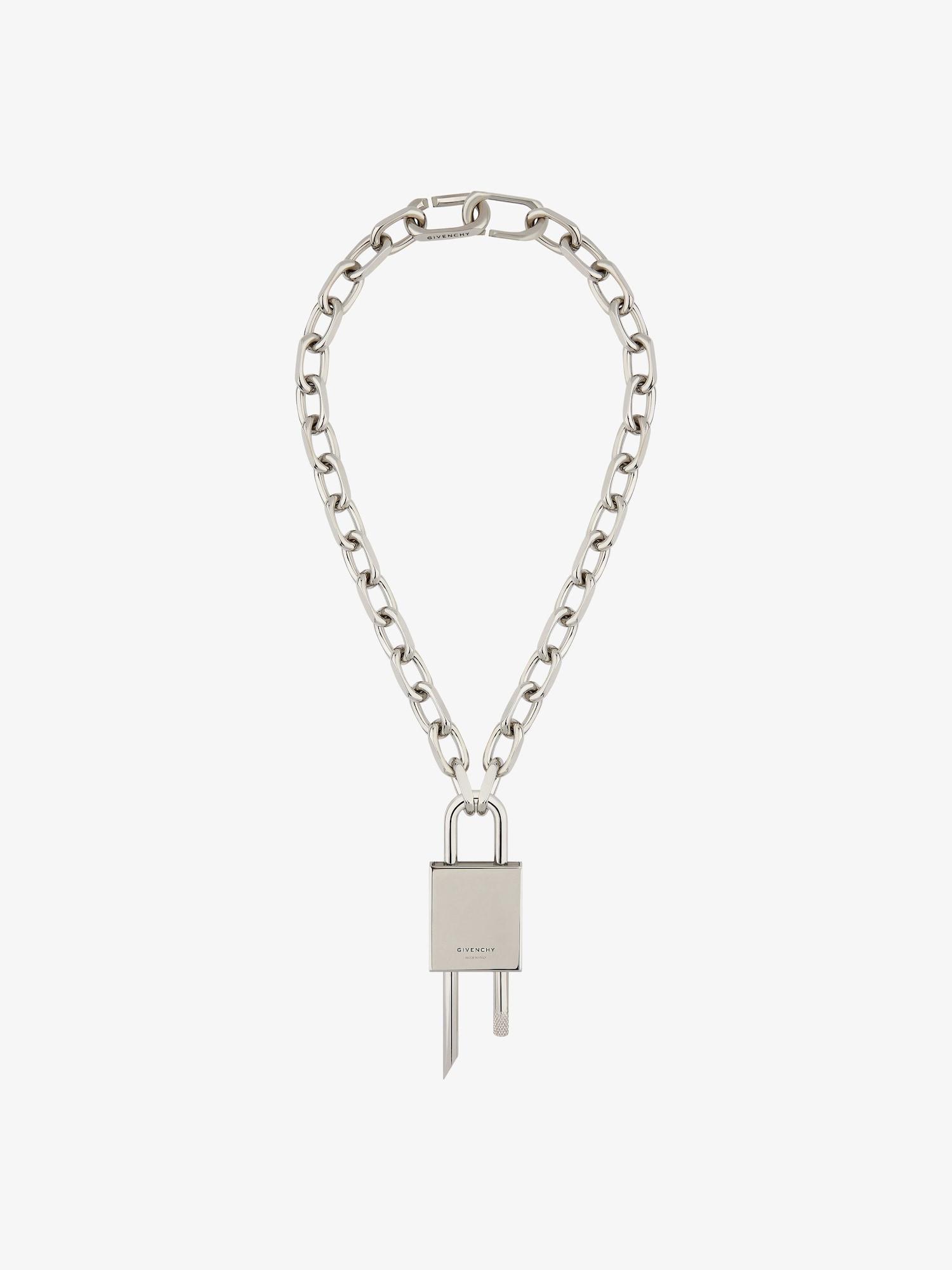 Medium Lock necklace in metal Product Image