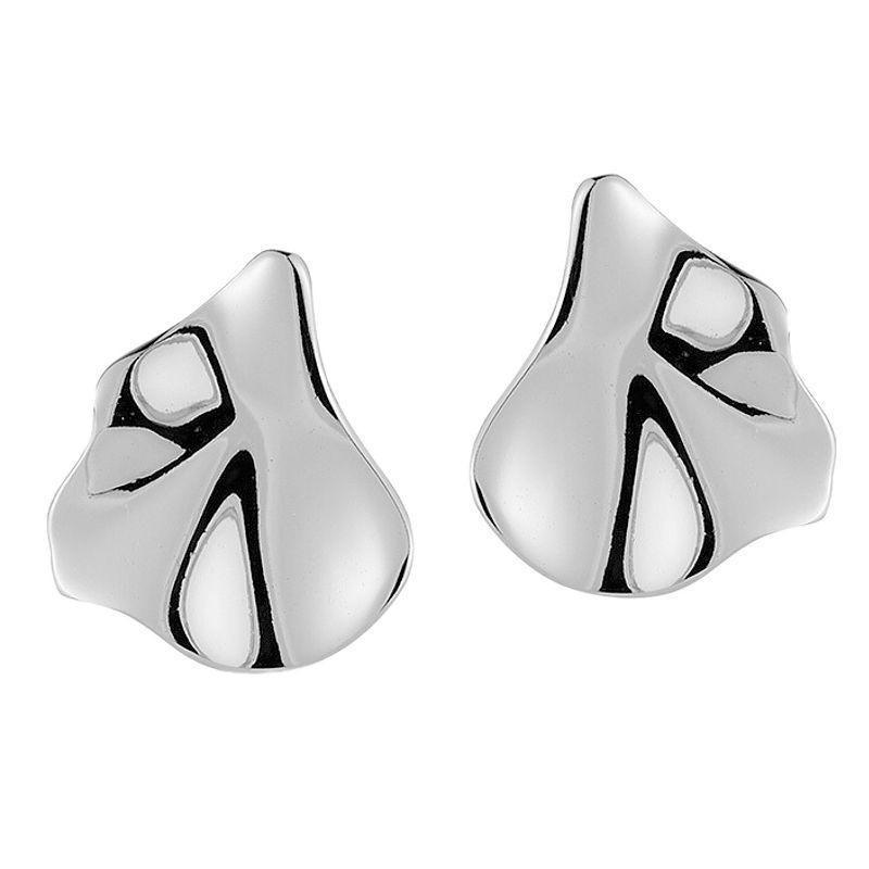 Sunkissed Sterling Wave Stud Earrings, Womens, Silver Product Image