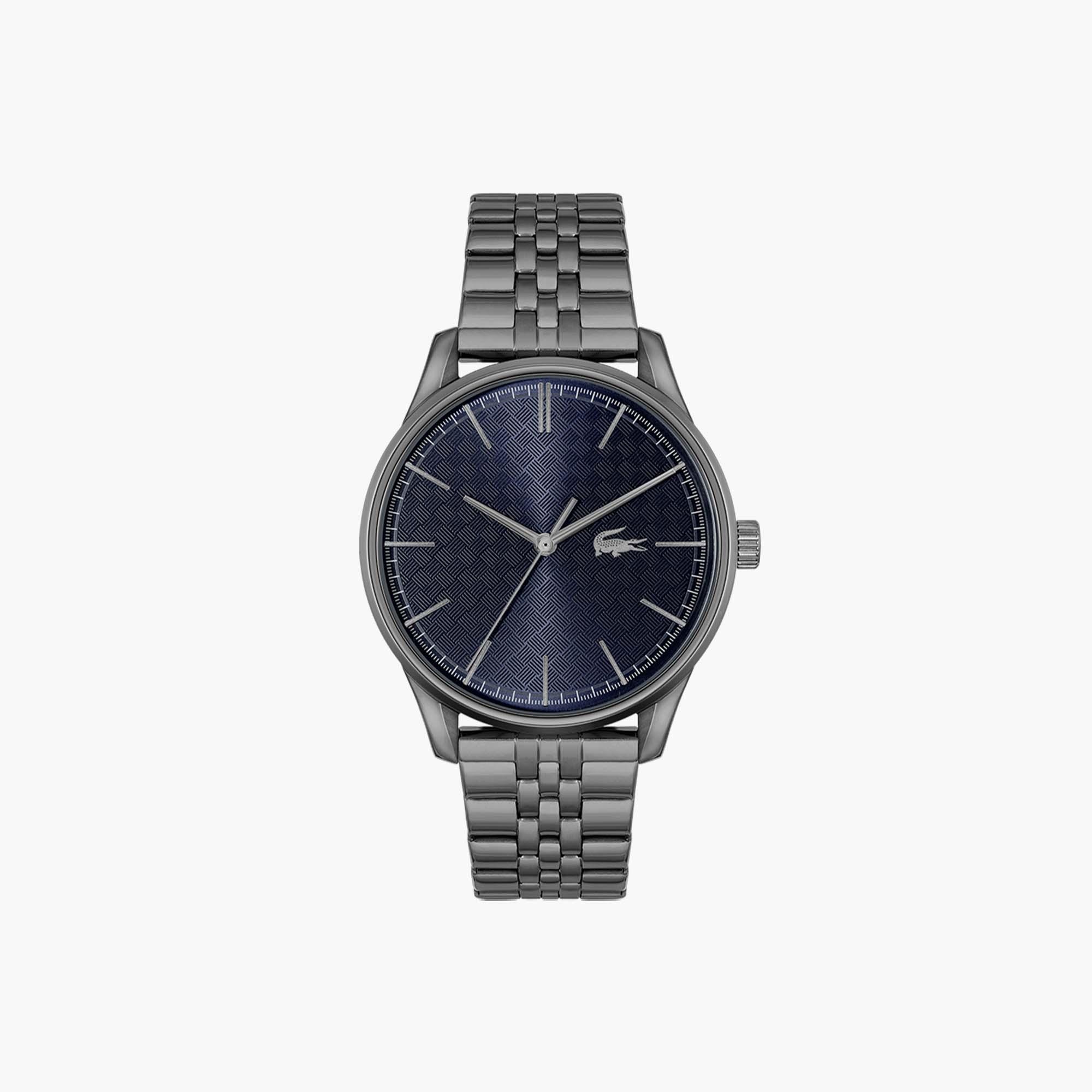 Men's Lacoste Vienna 3 Hands Black Steel Watch Product Image