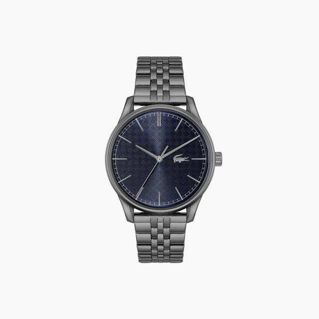 Men's Lacoste Vienna 3 Hands Black Steel Watch Product Image