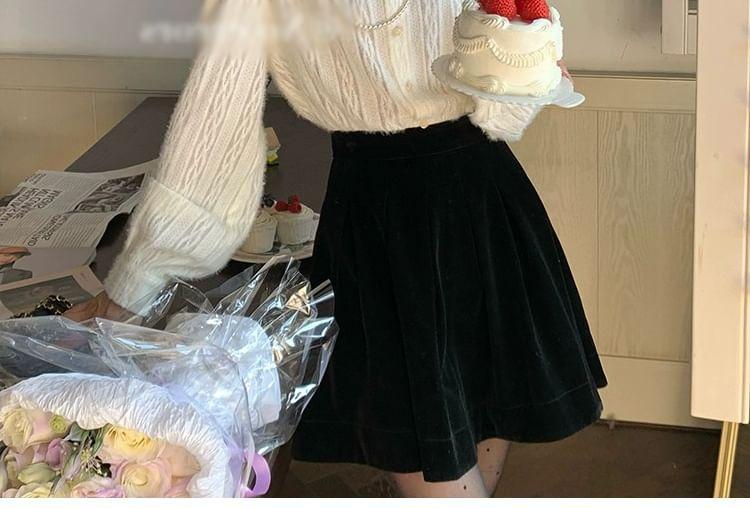 Long-Sleeve Two Tone Bow Lace Blouse Product Image