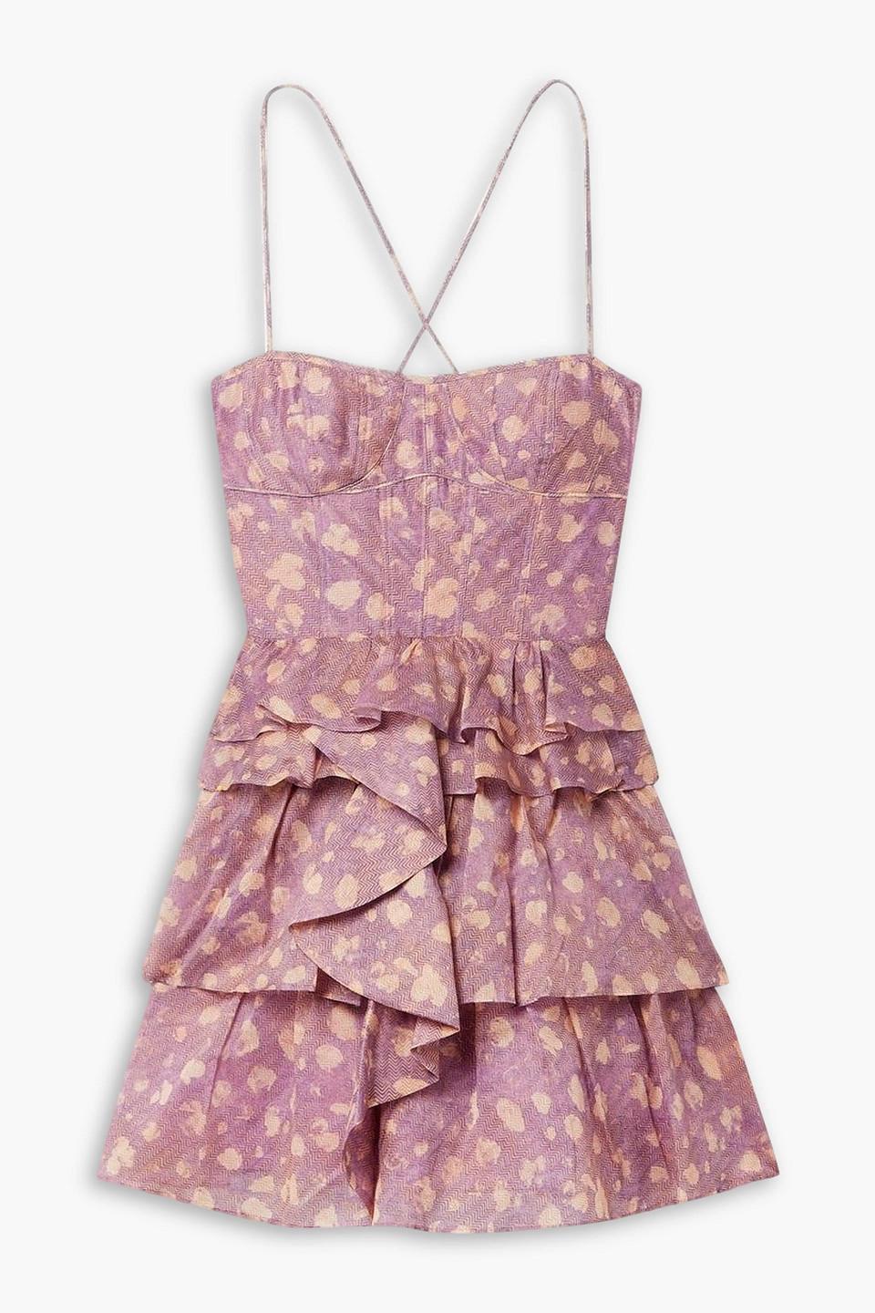 Silk-blend Mini Dress In Pink Product Image