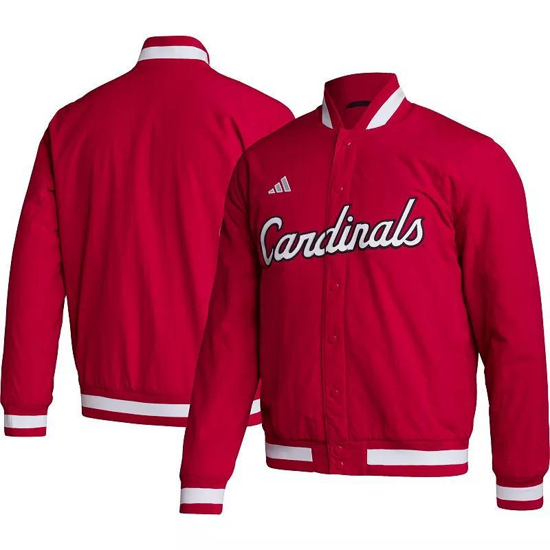 Mens adidas Red Louisville Cardinals Baseball Coaches Full-Snap Jacket Product Image