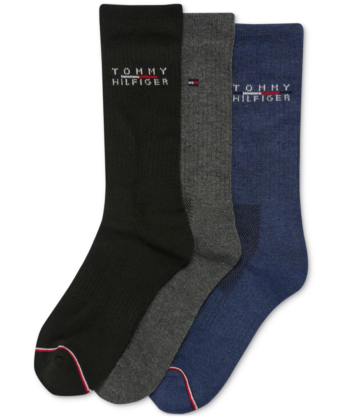 Tommy Hilfiger Mens 3-Pk. Logo Cushioned Crew Socks Product Image