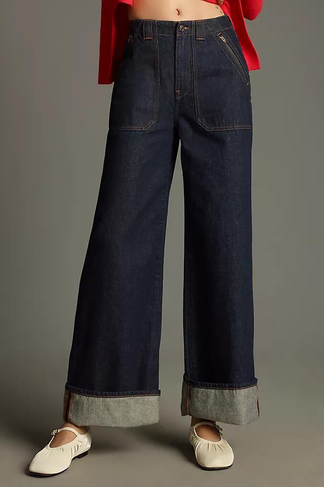 Edwin Rowan High-Rise Wide-Leg Cuffed Jeans Product Image