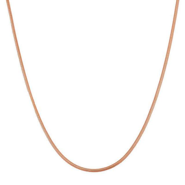 Jordan Blue 14k Gold Over Silver Snake Chain Necklace, Womens Pink Product Image