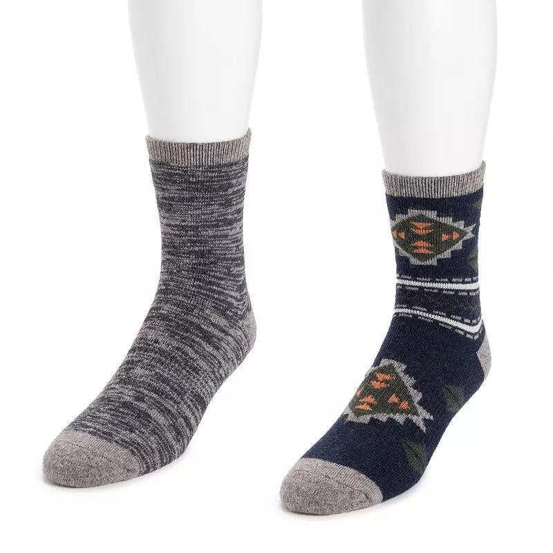 Mens MUK LUKS 2-Pack Wool Blend 6 In. Socks, Blue Team Product Image