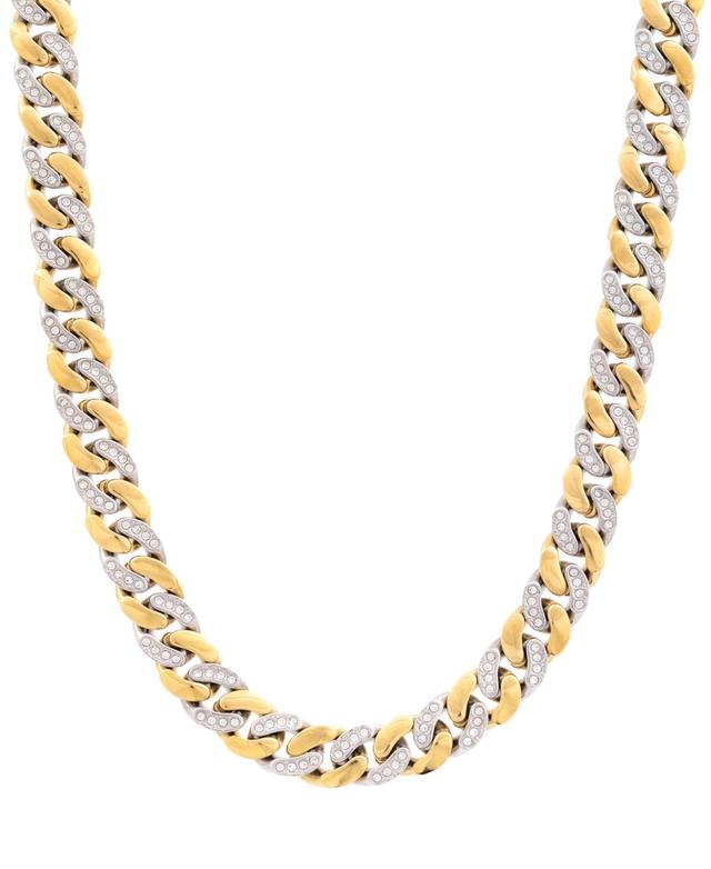 Men's Crystal Curb Link  24 Chain Necklace in Stainless Steel & Gold-Tone Ion-Plate Product Image