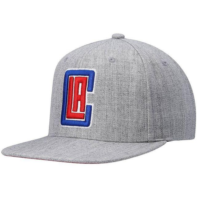 Mens Mitchell & Ness Heathered Gray LA Clippers 2.0 Snapback Hat Product Image