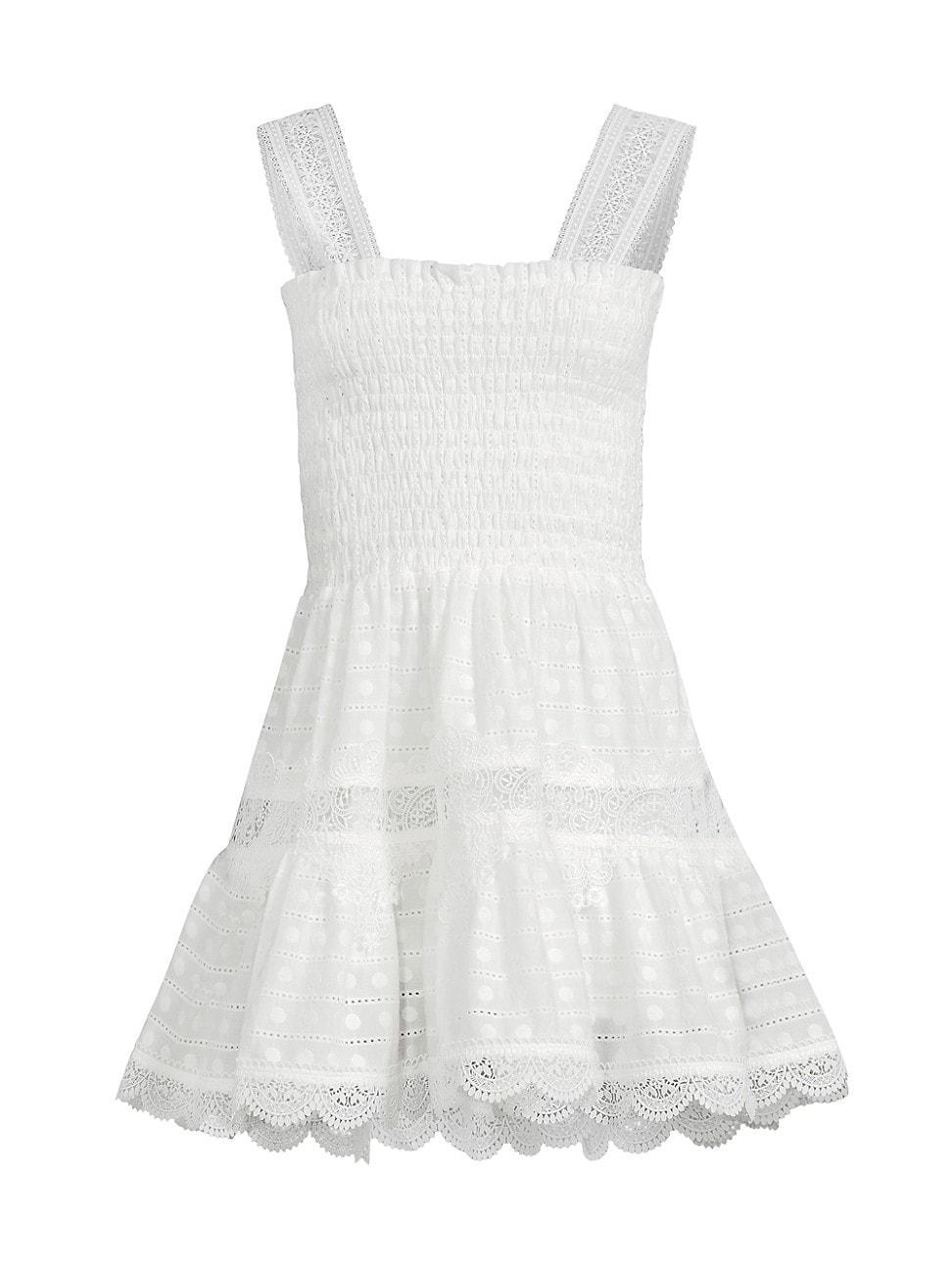 Womens Eternus Leah Smocked Eyelet Minidress Product Image